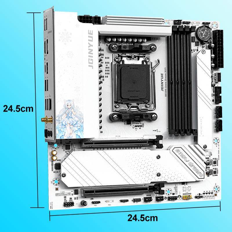 JGINYUE B850M Snow Dream WIFI  - Am5 Micro Atx Pcie 5.0 Motherboard recension och pris